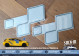2 karierte Türaufkleber (links + rechts) Silbergrau - Renault Megane 3 RS TROPHY-R 275
