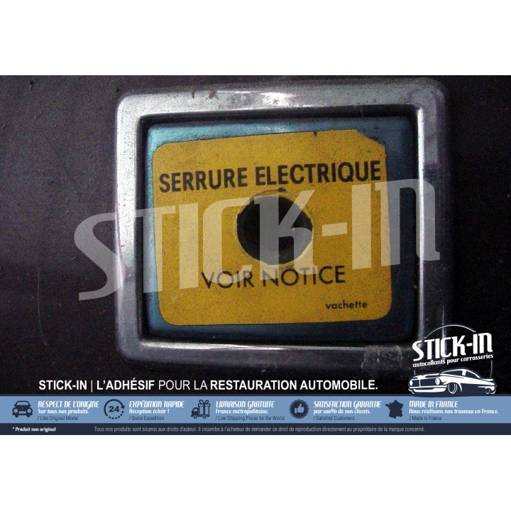 "Electric Lock" Sticker for Trunk Lock - Renault 25