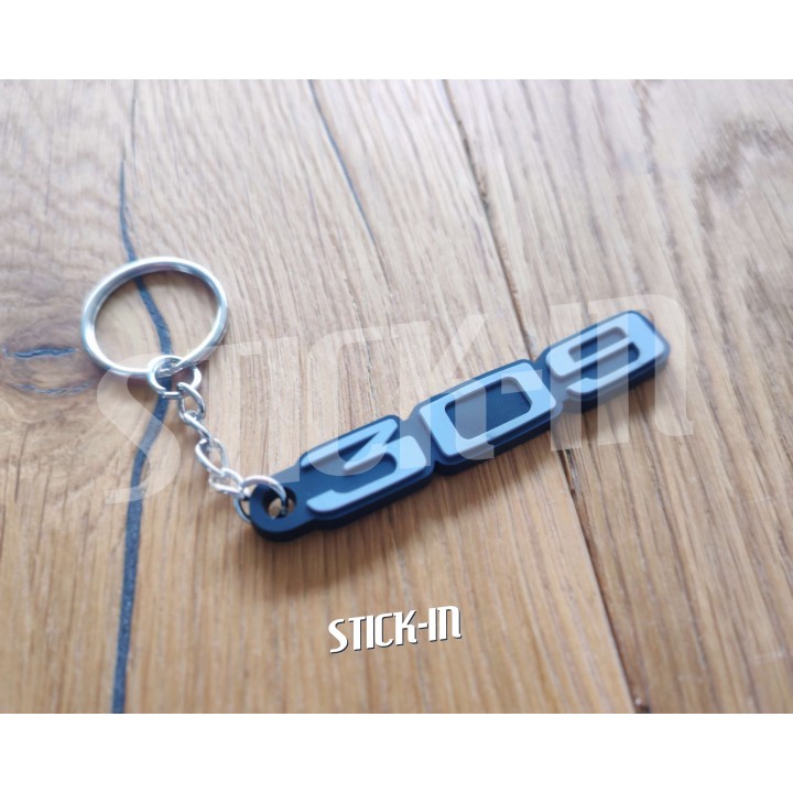 Porte Clés - Peugeot 309 Cabriolet GT GR GTX GTI Rallye SR S T16 - Logo Badge Monogramme PVC Souple