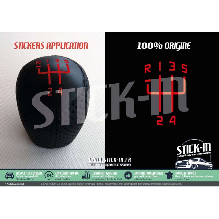 Autocollant Stickers Pommeau Renault 19 R19 16S 16V gearknob gear knob