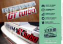 Renovation Monogrammes Coffre Autocollants Stickers Renault 5 GT Turbo Gris Argent Rouge