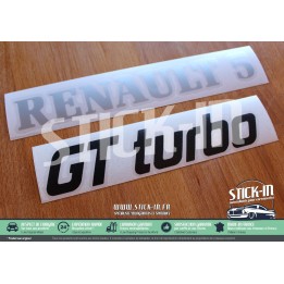 Renovación de logotipos, emblemas y monogramas para la parte trasera del Renault 5 GT Turbo R5 GTT en plata y negro - Pegatinas