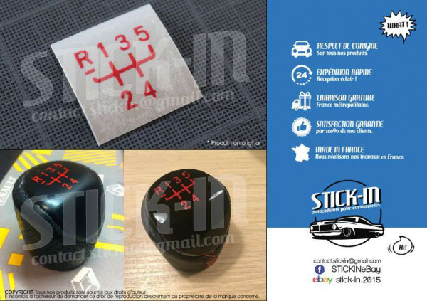 Autocollant Stickers Pommeau Renault 5 GT turbo GTT R5 gearknob gear knob