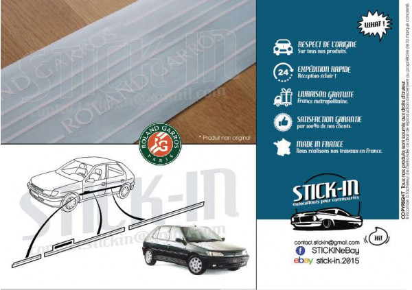 Peugeot 306 Roland Garros Stickers Body Kit 5-door