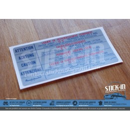 Etiqueta de refrigerante Peugeot 104 205 305 309 504 GTI -15