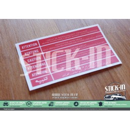 Peugeot Cooling System Sticker for GTI 205 309 305 504 104