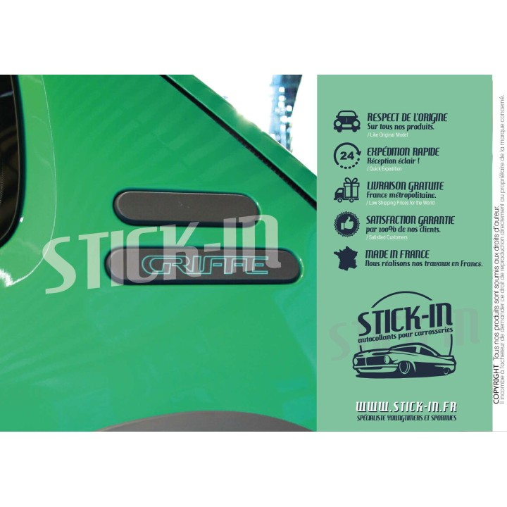 Peugeot 205 GTI Griffe Aufkleber Monogramme Viertelverkleidung Logo Radlaufverkleidung