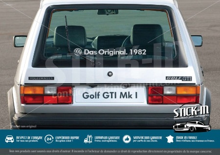 Autocollant "[logo VW] Das Original [année]" - Volkswagen Golf GTI