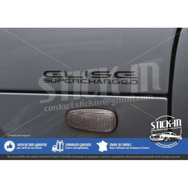 Lotus Elise Supercharged SC Autocollant Stickers Gris Anthracite