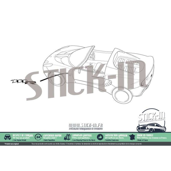 Lotus Elise 111R S2 Autocollants Stickers gris argent ou anthracite aile avant