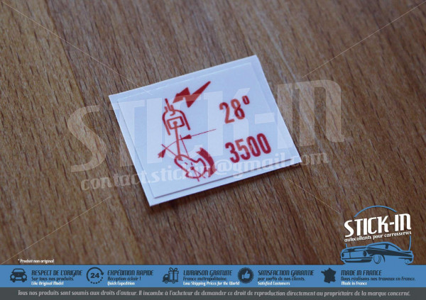 Stickers Peugeot 205 GTI 1.6 1.9 28° 3500 Air Flow Meter