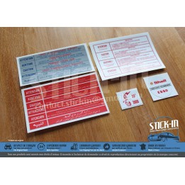 5 Autocollants Stickers Peugeot 205 GTI 1.6L 115 Compartiment Moteur