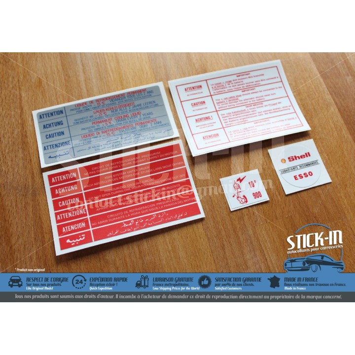 5 Peugeot 205 GTI 1.9 130 Engine Compartment Stickers