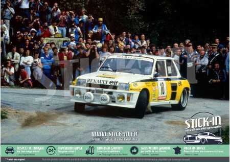Kit Decorazione Adesivi Renault 5 Turbo Tour de Corse Rally Ragnotti 1983 1984