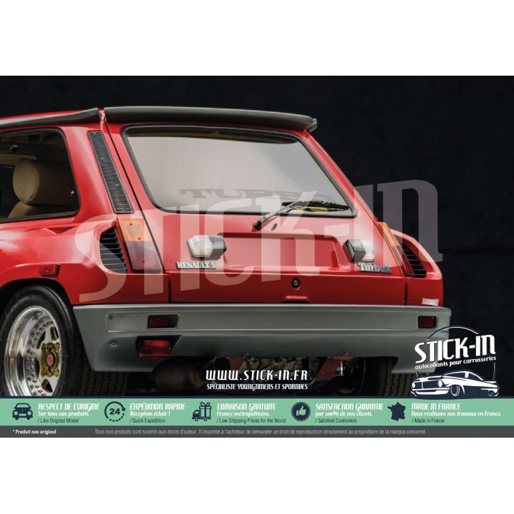 Autocollant TURBO Renault 5 Alpine R5 Maxi 2 vitre arrière stickers