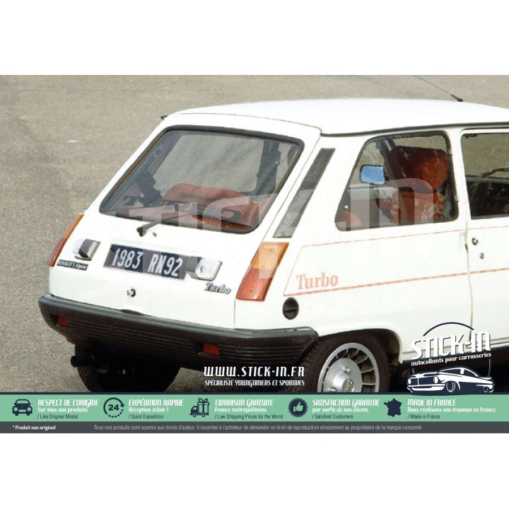 Pegatina TURBO para la luneta trasera del Renault 5 Alpine R5 Maxi 2