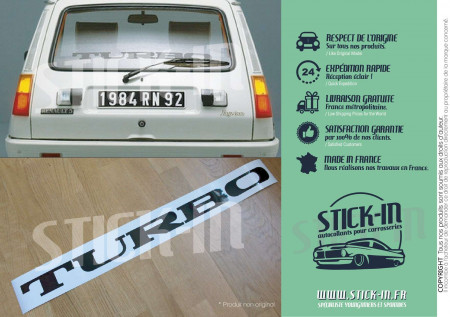 TURBO Aufkleber Renault 5 Alpine R5 Maxi 2 Heckscheibenaufkleber