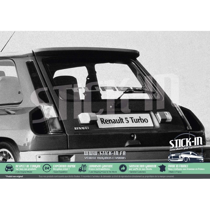 TURBO sticker for Renault 5 Turbo Alpine rear window