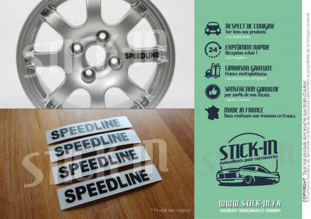 4 Stickers Decals Speedline Wheels Peugeot PTS 205 309 GTI 106 306