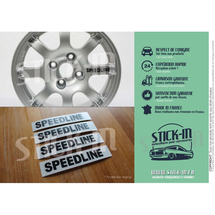 4 Stickers Autocollants Speedline Jantes Peugeot PTS 205 309 GTi 106 306