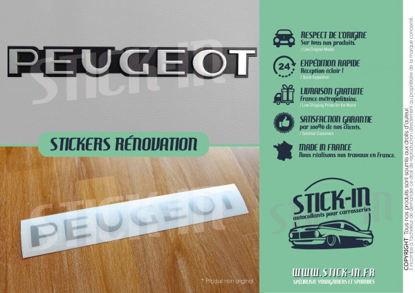 Autocollant Stickers Peugeot 106 205 309 Renovation Monogramme Rape