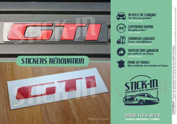 Autocollant Sticker Peugeot 205 309 GTI Rénovation Monogramme Arrière Logo