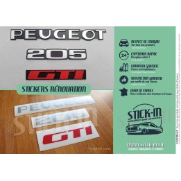 Erneuerung von Logos, Emblemen, Monogrammen und Aufklebern für den Peugeot 205 GTI