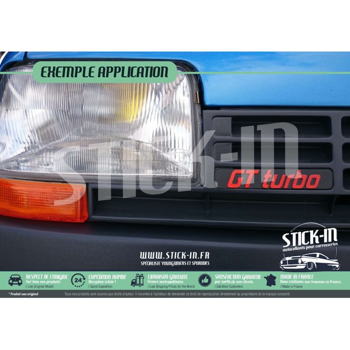 Aufkleber, Dekore, Renovierung, Logo, Monogramm, Kühlergrill, Renault 5 GT Turbo R5 GTT Phase 1