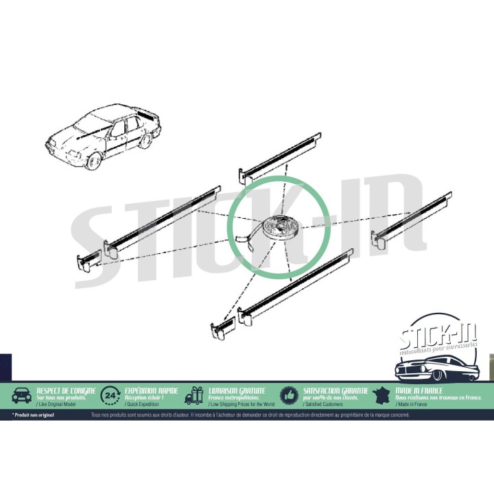 Franjas adhesivas Renault 19 16S Fase 1, franjas para puertas laterales, pegatinas para descapotables