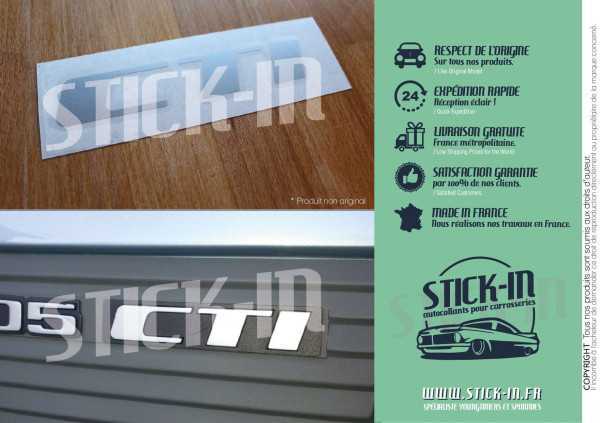 Renovation Monogramme Autocollant CTI Peugeot 205 Cabriolet Sticker