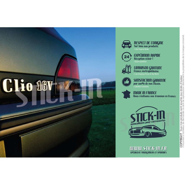 Rinnovamento della Renault Clio 16V con adesivi e decalcomanie Monogram.