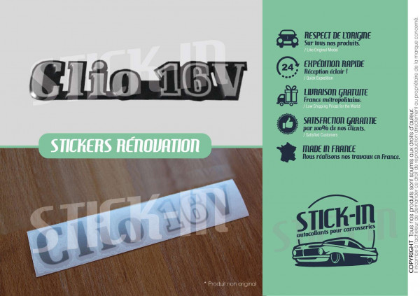 Renovation Autocollants Stickers Monogrammes Renault Clio 16V