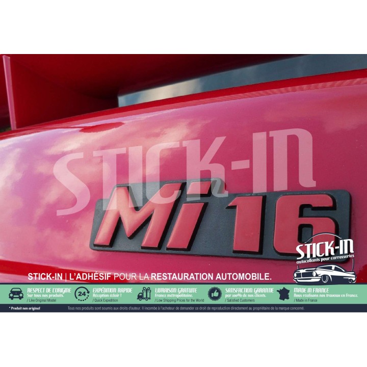Emblema adhesivo con el logotipo de renovación del Peugeot 405 Mi16