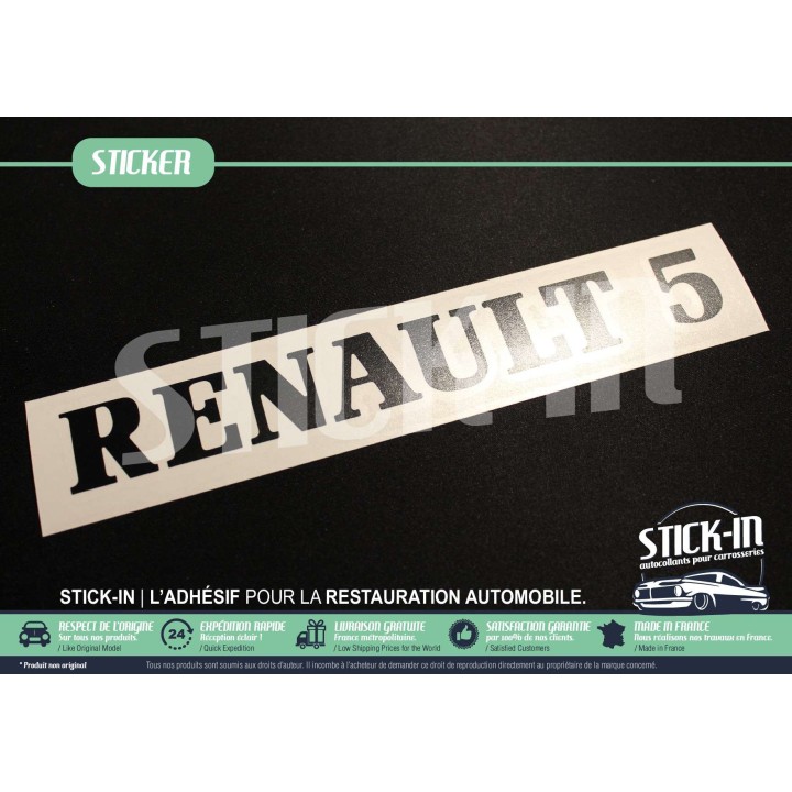 Renovierungs-Monogramm-Aufkleber „Renault 5“ GT Turbo Schwarz