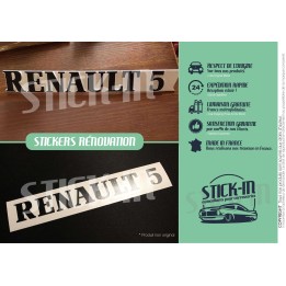 Adhesivo de renovación con monograma "Renault 5" GT Turbo negro