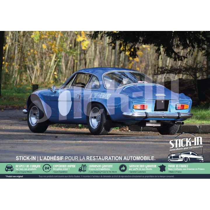 Alpine Renault A110 Berlinette Rear Wing Stickers, Original Design