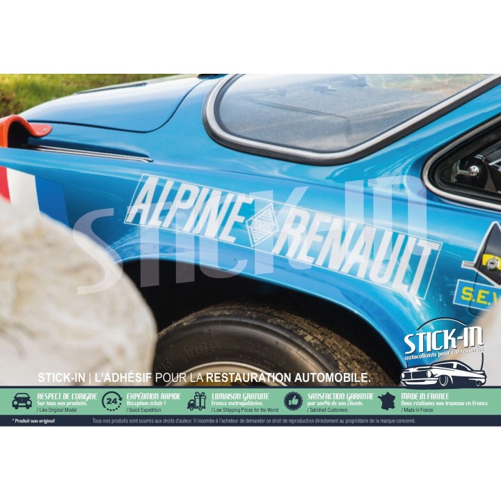 Pegatinas para el alerón trasero del Renault A110 Berlinette de Alpine, diseño original.