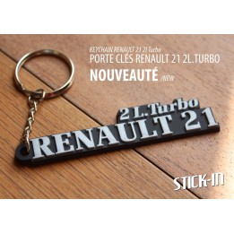 Llavero Renault 21 2L Turbo. PVC blando con monograma y logotipo.