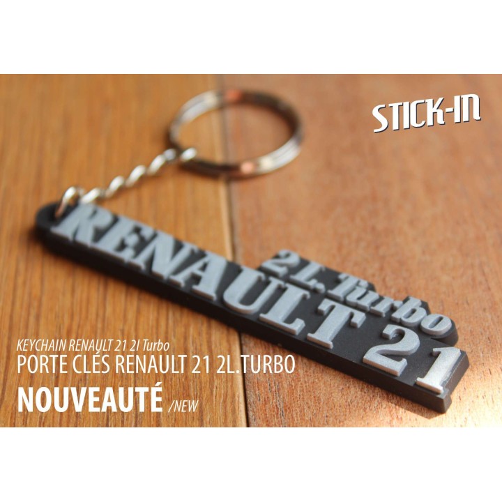 Renault 21 2L Turbo keychain. Soft PVC with monogram and logo.